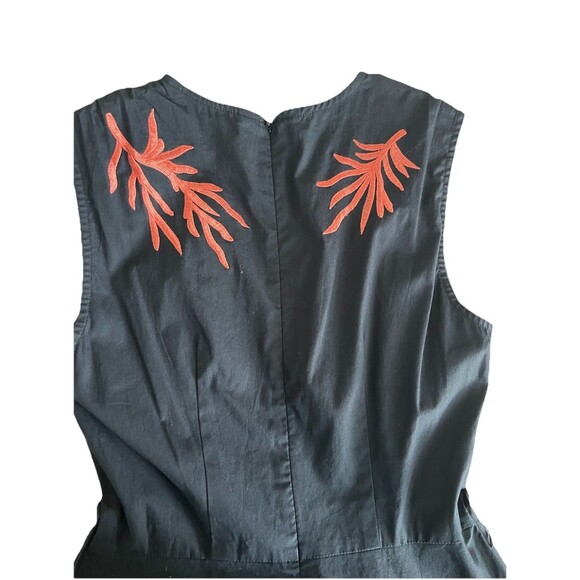 Eshakti Midi Dress Coral Reef Nautical Embroidered Poplin Navy Blue Size 2 - Picture 4 of 8